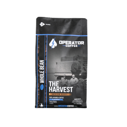 front label harvest roast operator coffee 